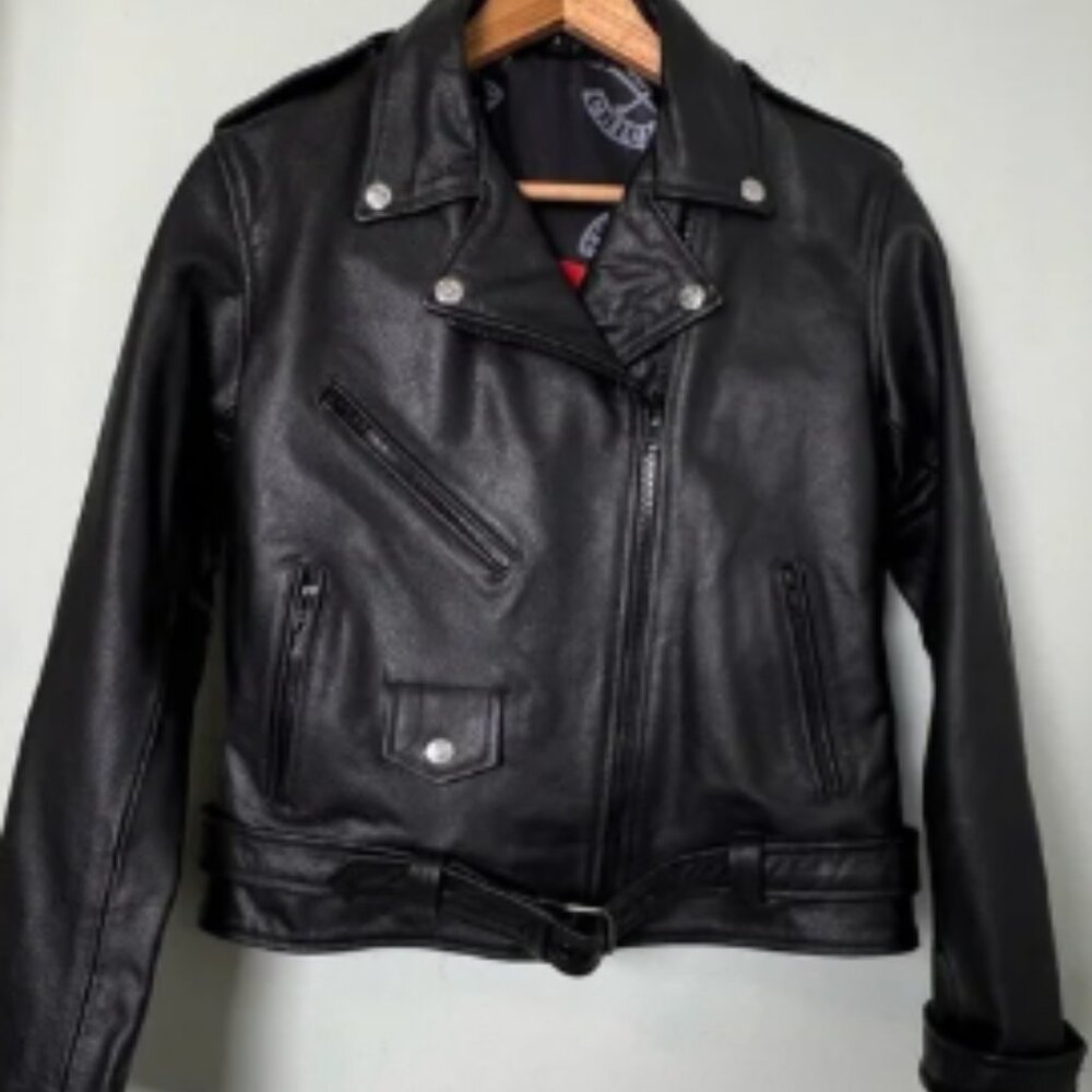The Alley Chicago Women’s Leather Motorcycle Jacket Size Small